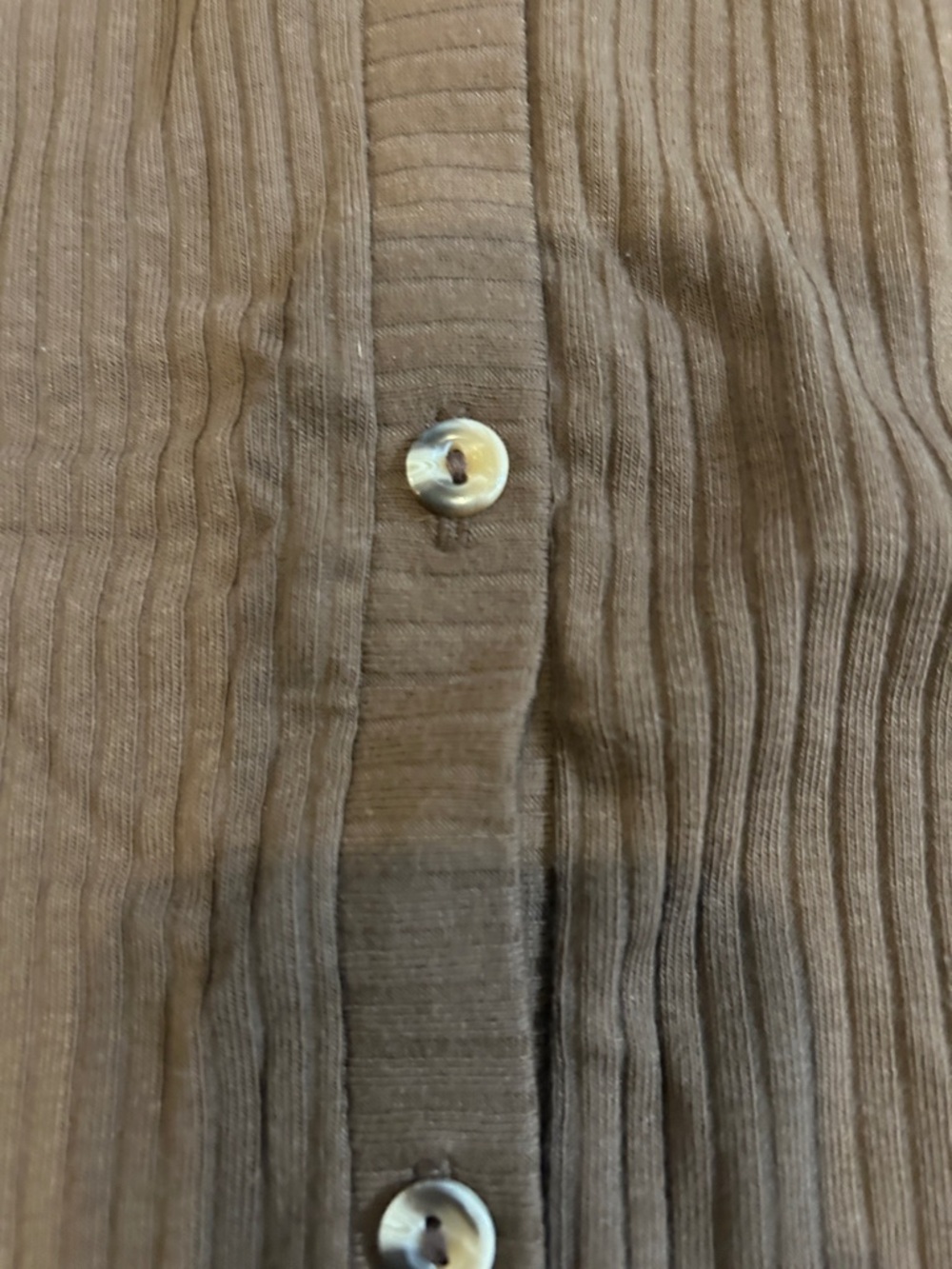 Topshop Brown Ribbed Button-Front Knit Tank - Picture 4 of 5